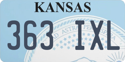 KS license plate 363IXL
