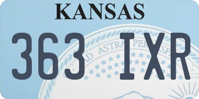 KS license plate 363IXR