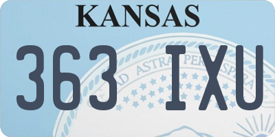 KS license plate 363IXU
