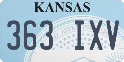 KS license plate 363IXV