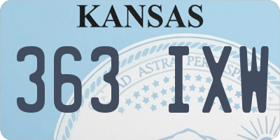 KS license plate 363IXW