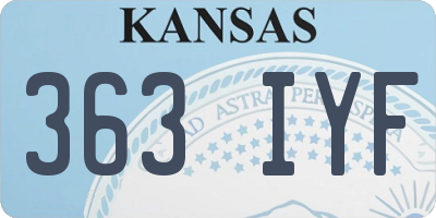 KS license plate 363IYF