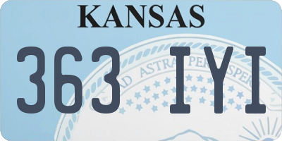 KS license plate 363IYI