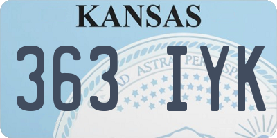KS license plate 363IYK