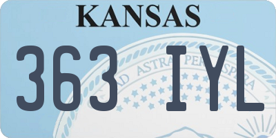 KS license plate 363IYL