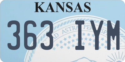 KS license plate 363IYM