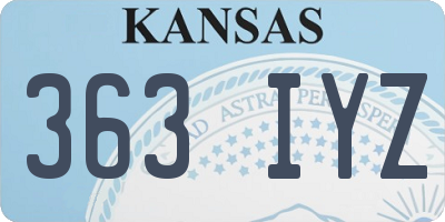 KS license plate 363IYZ