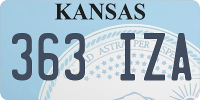 KS license plate 363IZA