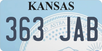 KS license plate 363JAB