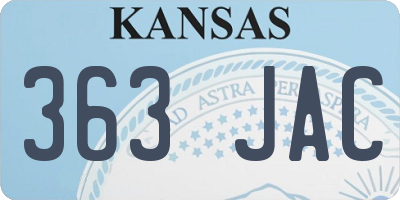 KS license plate 363JAC