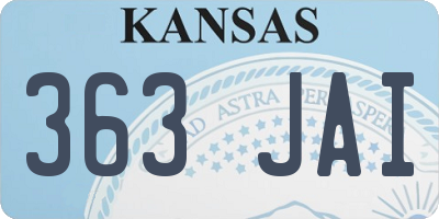KS license plate 363JAI