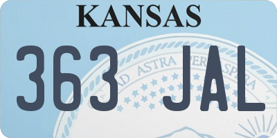 KS license plate 363JAL