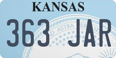 KS license plate 363JAR