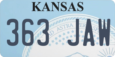 KS license plate 363JAW