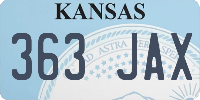 KS license plate 363JAX