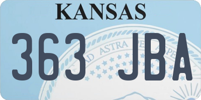 KS license plate 363JBA