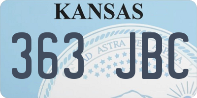 KS license plate 363JBC