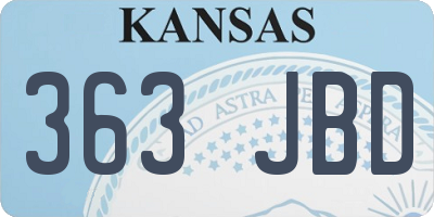 KS license plate 363JBD