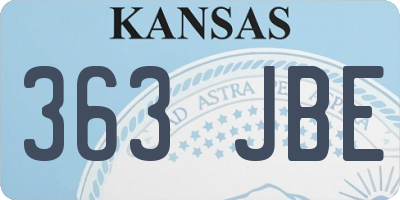 KS license plate 363JBE
