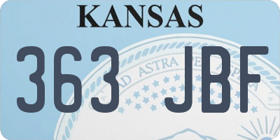 KS license plate 363JBF
