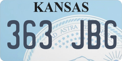KS license plate 363JBG