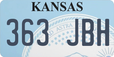 KS license plate 363JBH