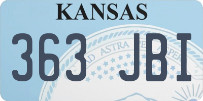 KS license plate 363JBI