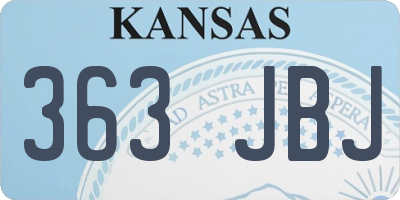 KS license plate 363JBJ