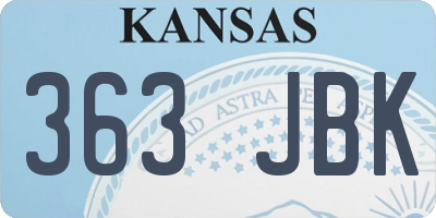 KS license plate 363JBK