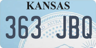 KS license plate 363JBQ