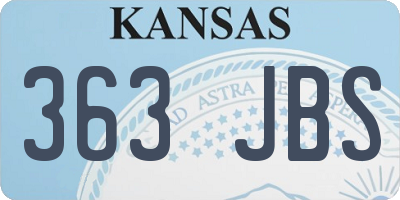 KS license plate 363JBS