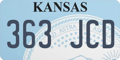 KS license plate 363JCD
