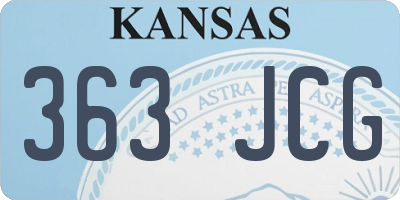 KS license plate 363JCG