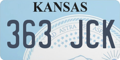 KS license plate 363JCK