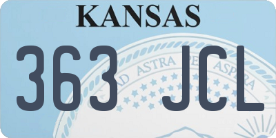 KS license plate 363JCL