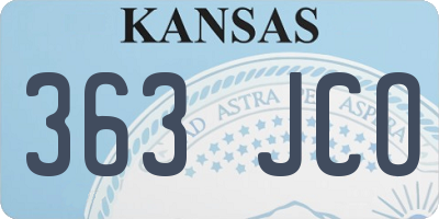 KS license plate 363JCO
