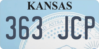 KS license plate 363JCP