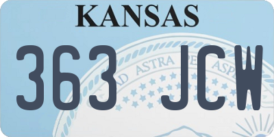 KS license plate 363JCW