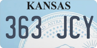 KS license plate 363JCY