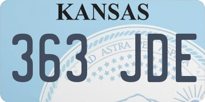 KS license plate 363JDE