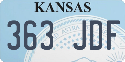 KS license plate 363JDF
