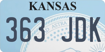 KS license plate 363JDK