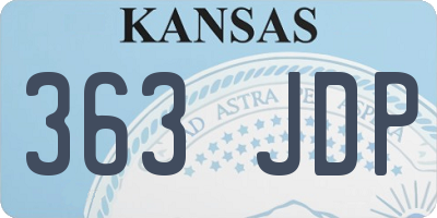 KS license plate 363JDP