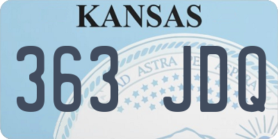 KS license plate 363JDQ