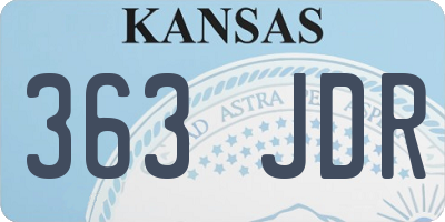 KS license plate 363JDR