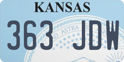 KS license plate 363JDW