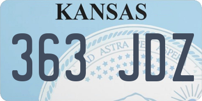 KS license plate 363JDZ