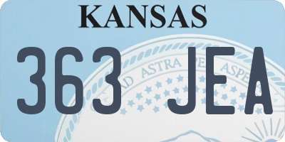KS license plate 363JEA