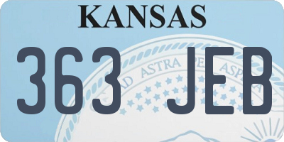 KS license plate 363JEB