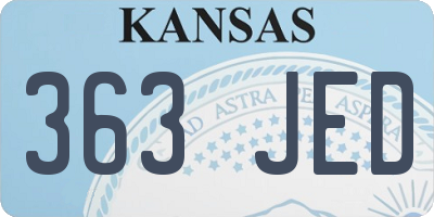 KS license plate 363JED